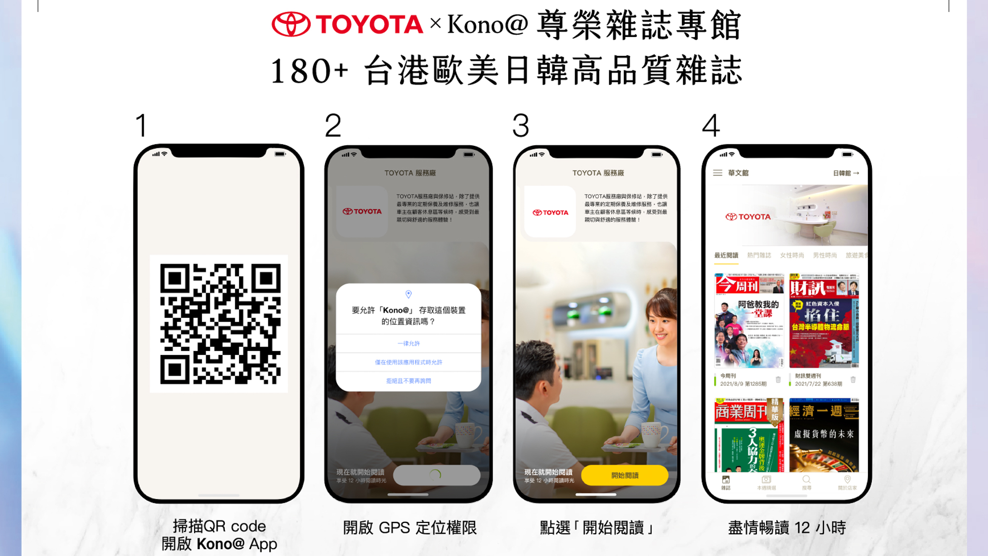 ▲ Toyota攜手商家數位雜誌 Kono＠ 打造品牌線上閱讀館