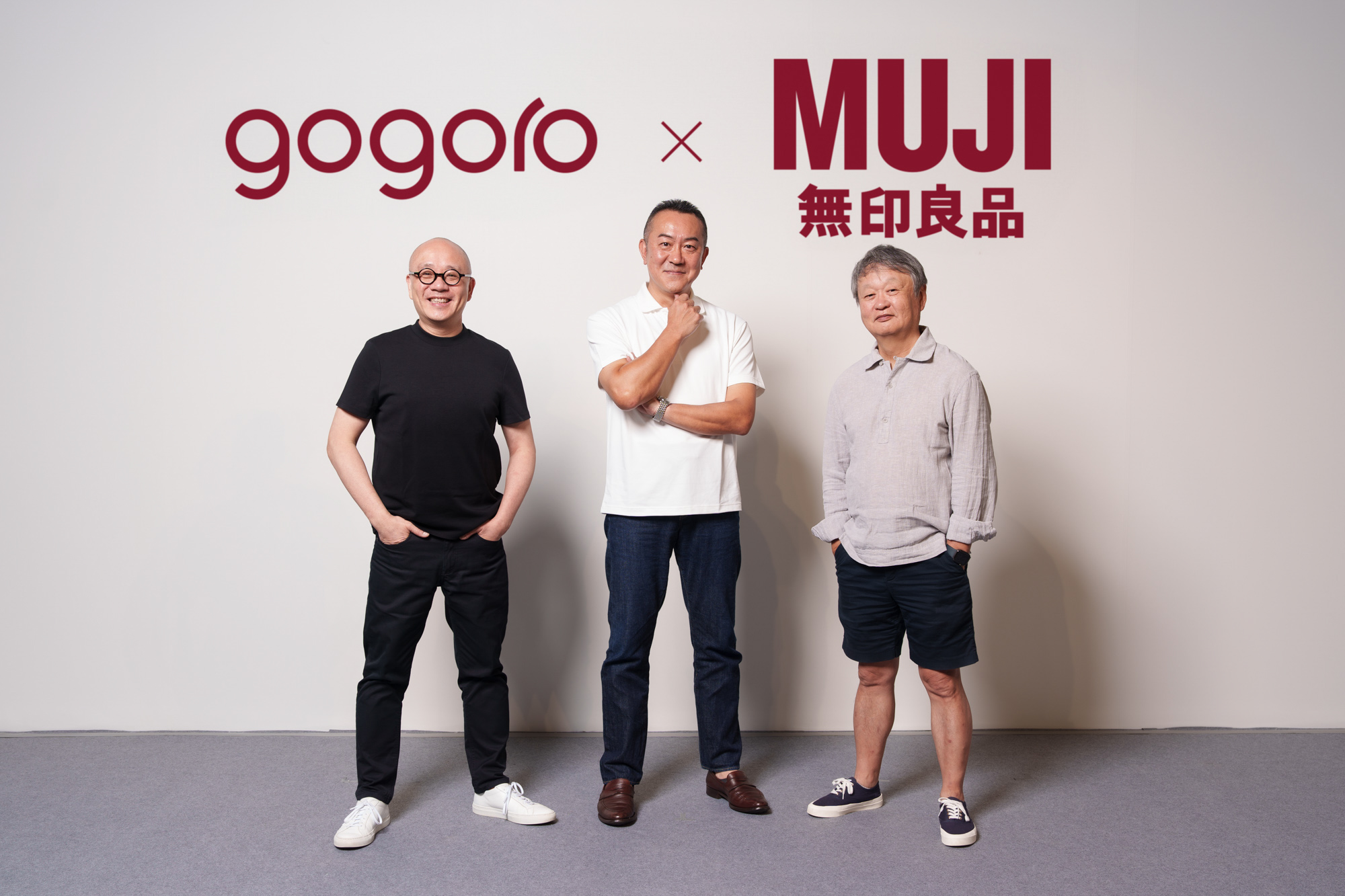 左起 Gogoro 創辦人暨執行長陸學森、MUJI無印良品台灣總經理吉田明裕、MUJI無印良品設計顧問深澤直人。