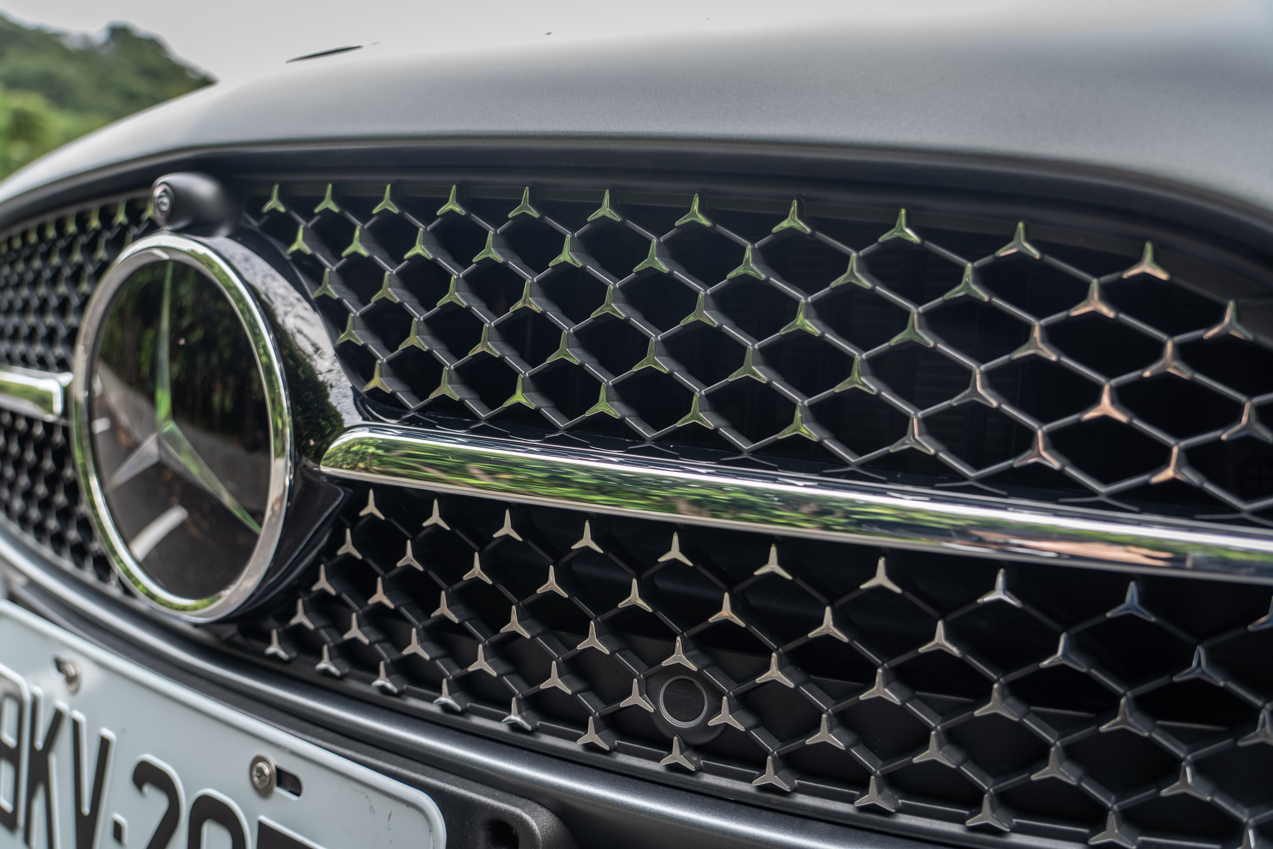 C300 車型專屬的霧銀星芒型水箱護罩。