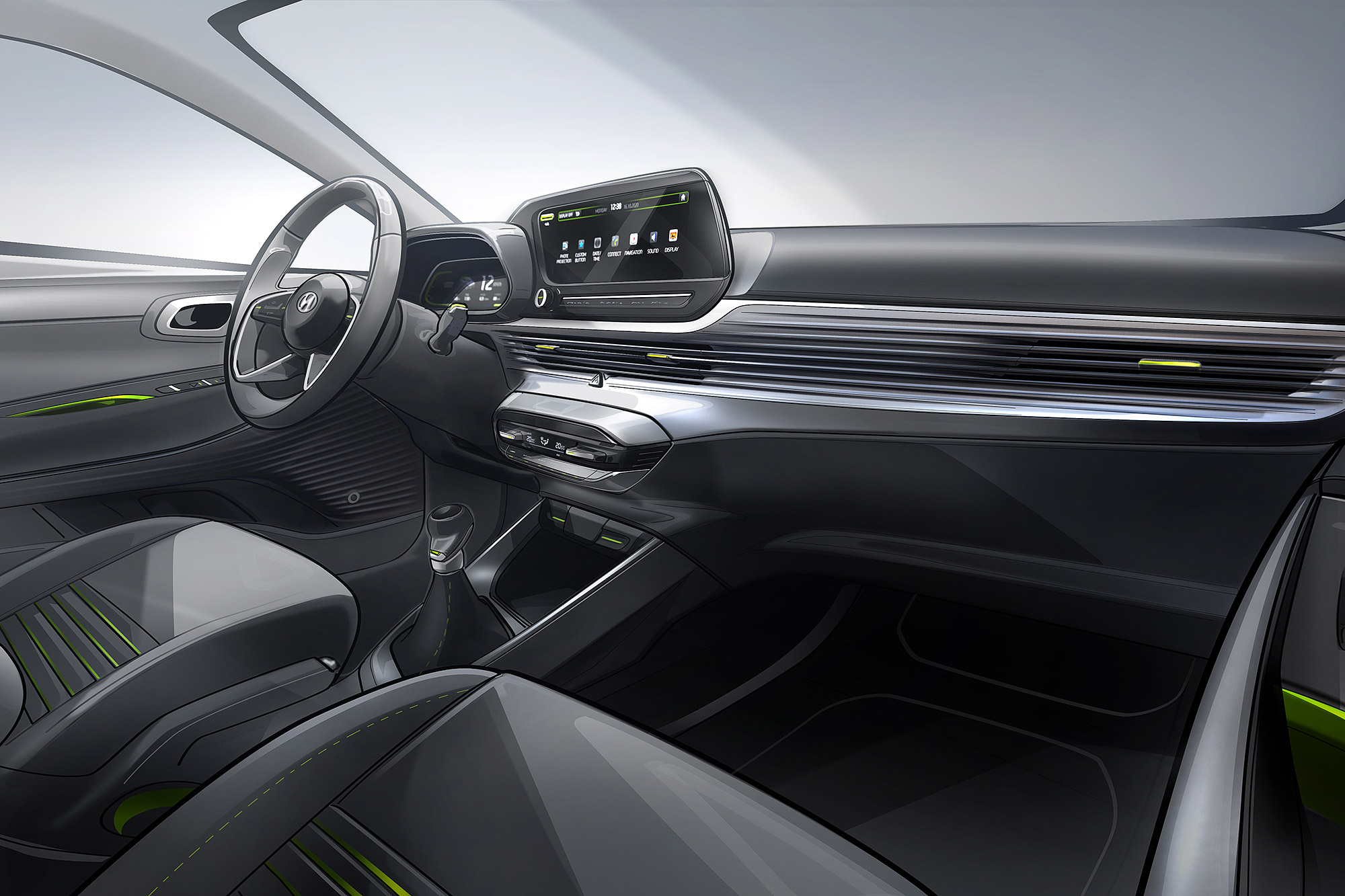 車內除了數位儀表板外，也導入大尺寸中控台觸控螢幕。