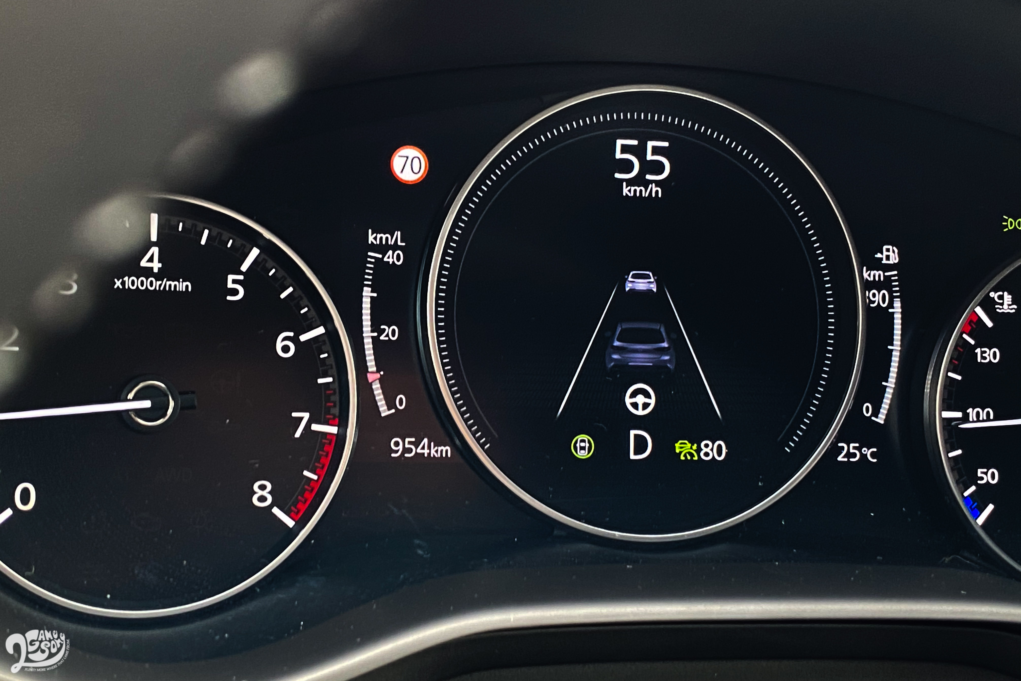 CTS 巡航模式車道維持僅限於 55 公里以下作動。