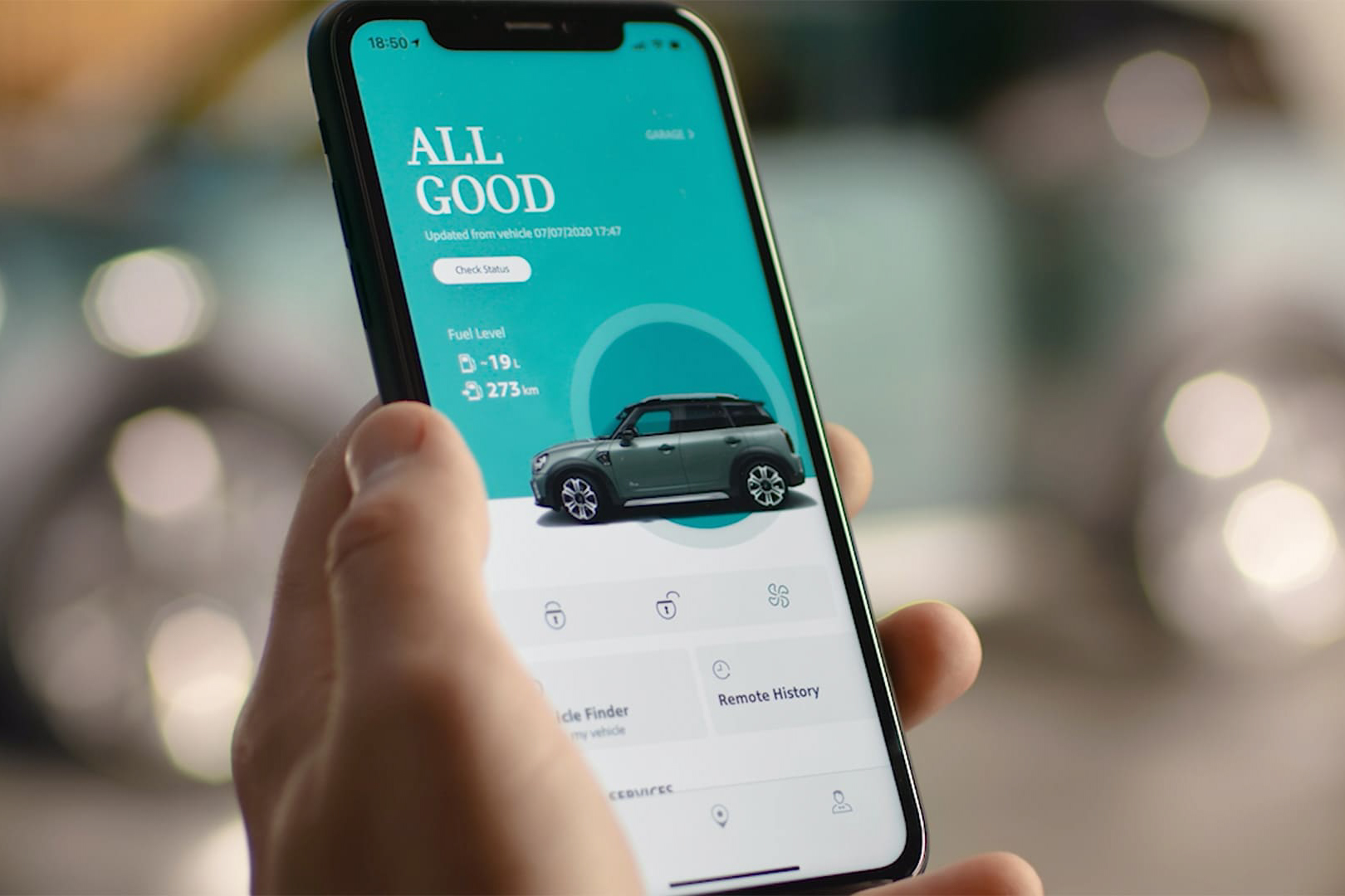 全新 MINI APP,可遠端遙控車輛,並隨時隨地掌握愛車狀態。