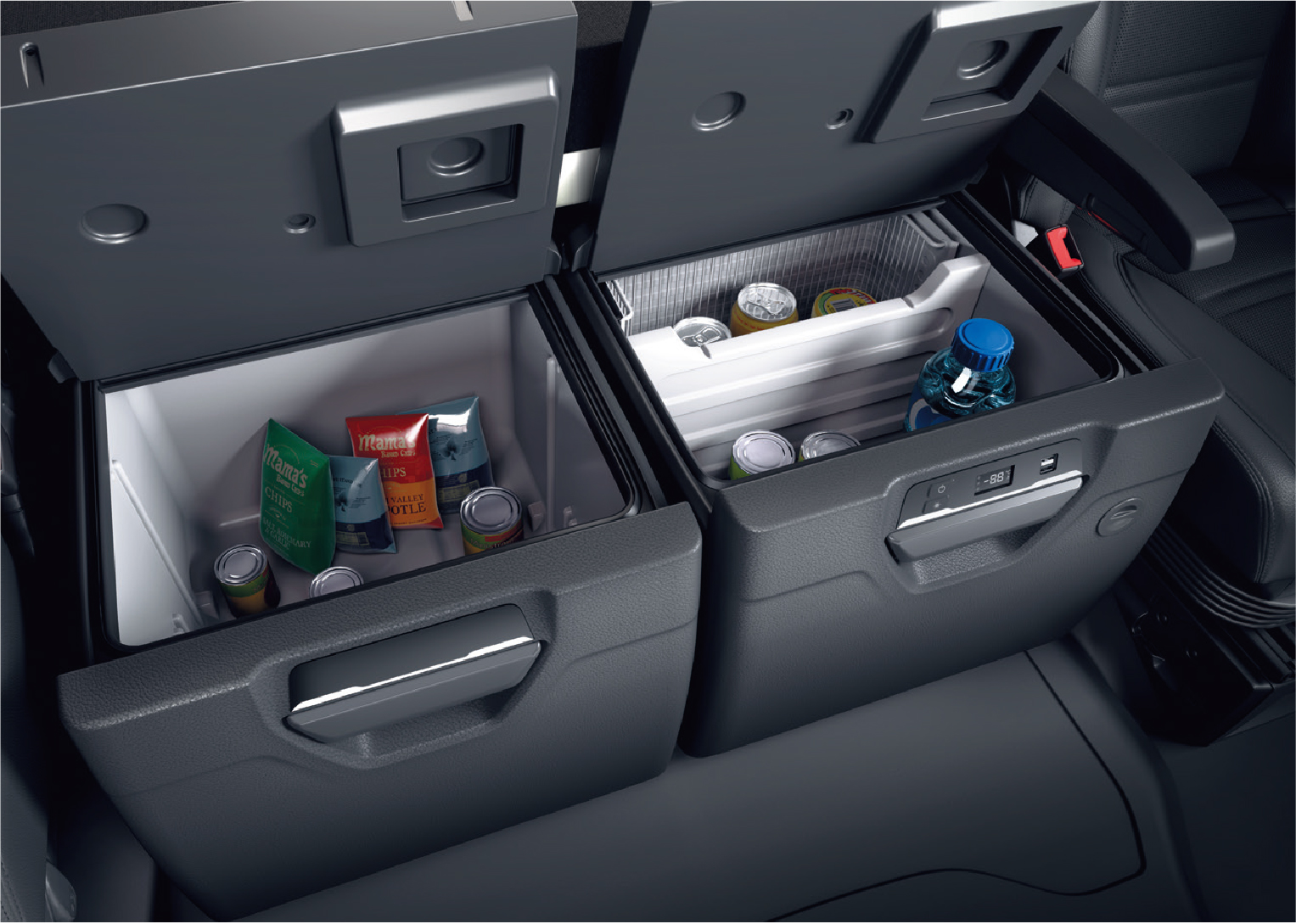 多處收納空間附設冰箱櫃組合。