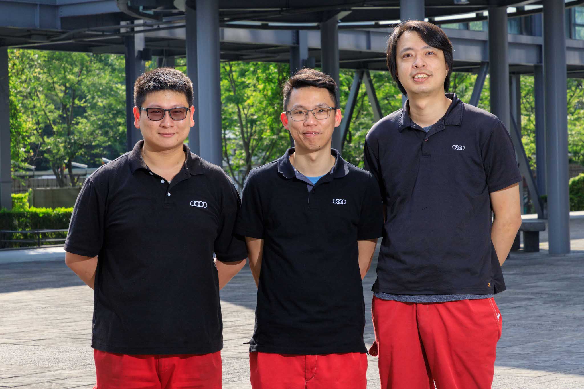 技術組選手，由左至右分別是：「Audi 南港」李承錦、「Audi 南港」李安逵、「Audi桃園」游順帆。