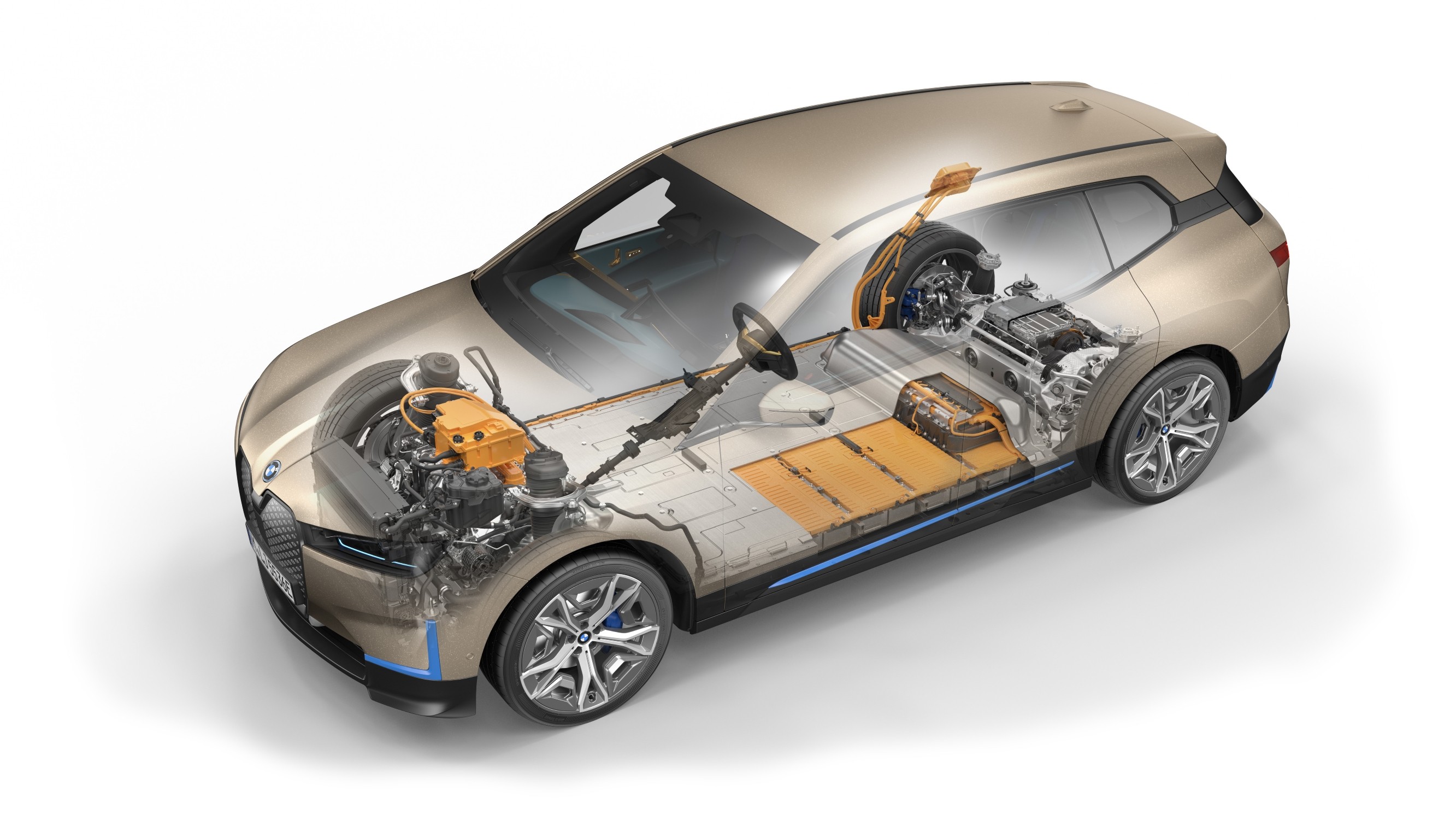 BMW iX 採用第五代 eDrvie科技與 xDrive 智慧型可變四輪傳動系統，iX xDrive50 最大馬力為 523 匹，0 到 100km/h 加速只需 4.6 秒，最高續航里程更能達到 630km。