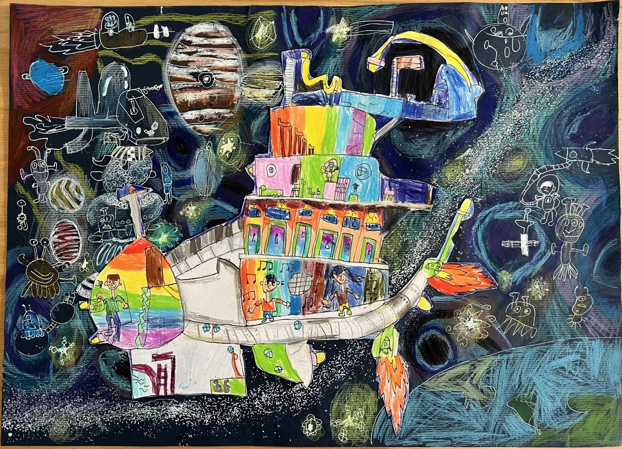 7歲(含)以下組最佳入圍獎:顏德安同學作品《宇宙火箭車》