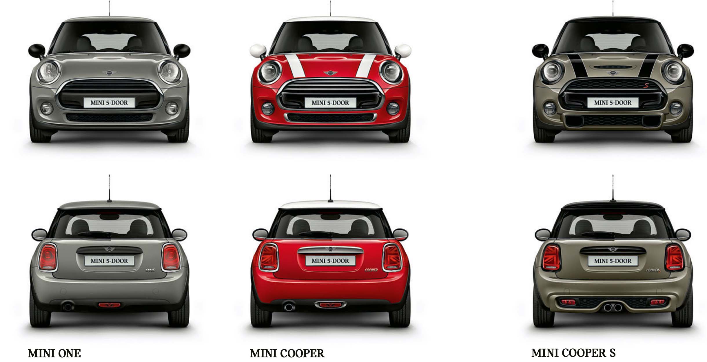 MINI 5-Door 以三車型販售：118 萬的 MINI One、145 萬的 MINI Cooper、169 萬的 MINI Coper S。 