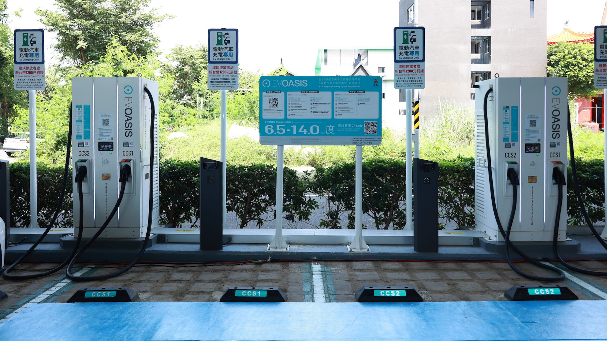 EVOASIS 攜臺南市府啟動快充站建置專案：首批 6 站 18 槍 180kW 上線！