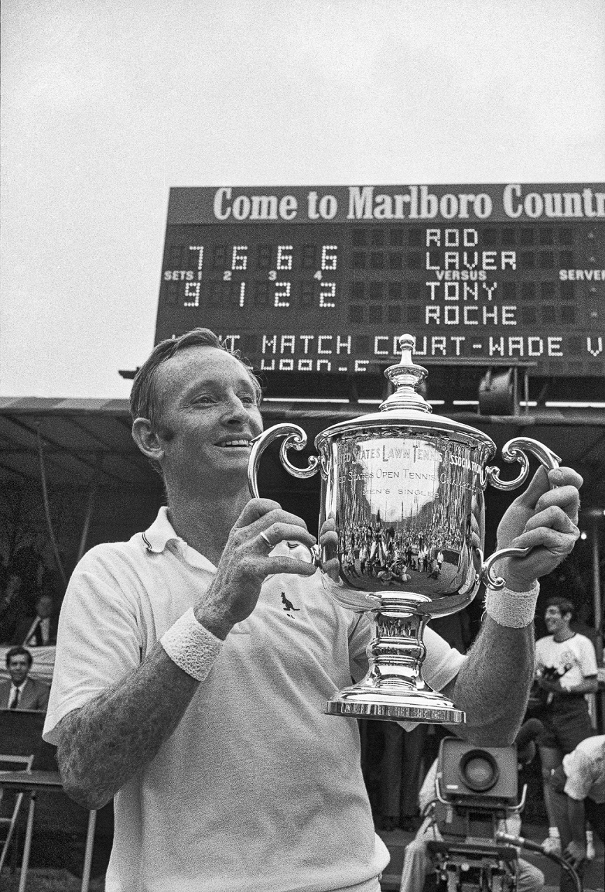 勞力士代言人與兩度獲四大滿貫賽事冠軍羅德．拉佛（Rod Laver）於 1969年美國網球公開賽贏得冠軍。