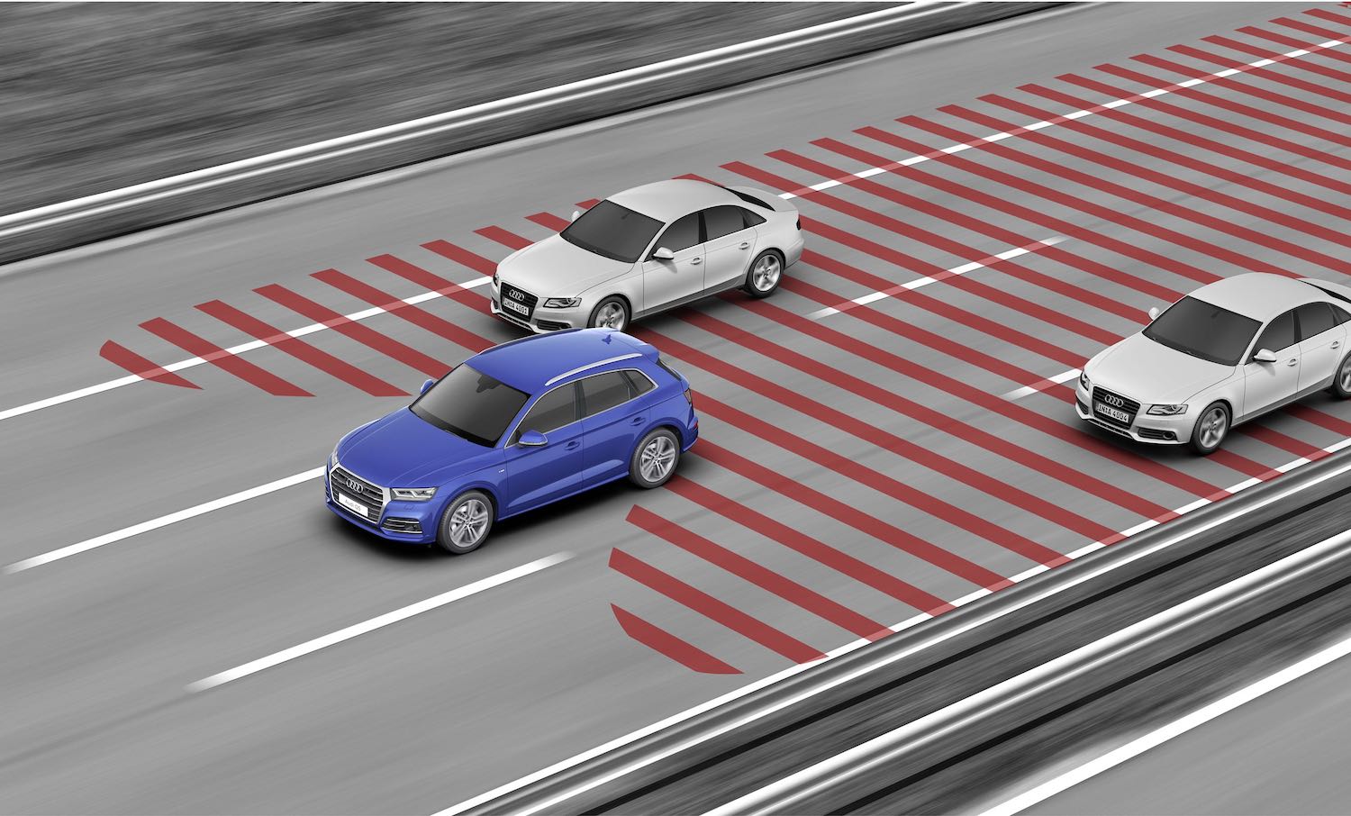 Audi Side Assist 車道變換輔助系統。