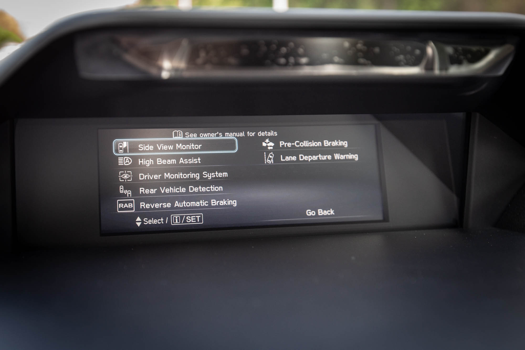 EyeSight 智能駕駛安全輔助系統提供六大項主動安全輔助功能。